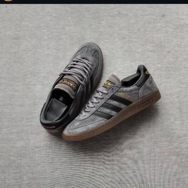 Adidas Handball Spezial Sneakers – Grey with Black Stripes & Gum Sole