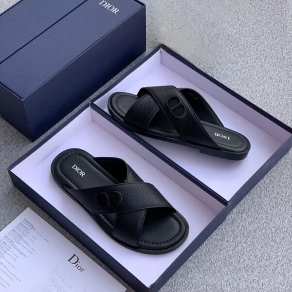 Dior InDior Mule Leather Sandals – Black