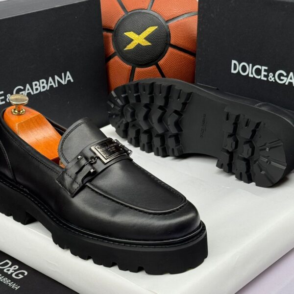 Dolce & Gabbana Chunky-Sole Loafers – Black Leather