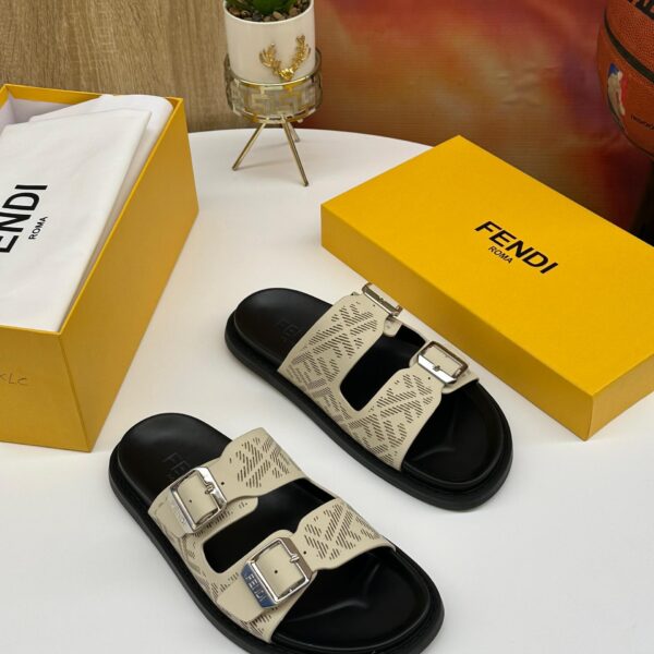 Fendi Feel Sandals – Sand & Tobacco Brown FF-Jacquard