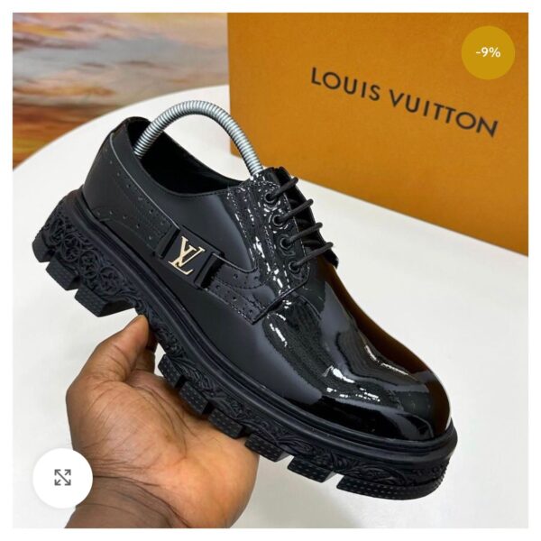 Louis Vuitton Patent Leather Shoes – Black Chunky Sole