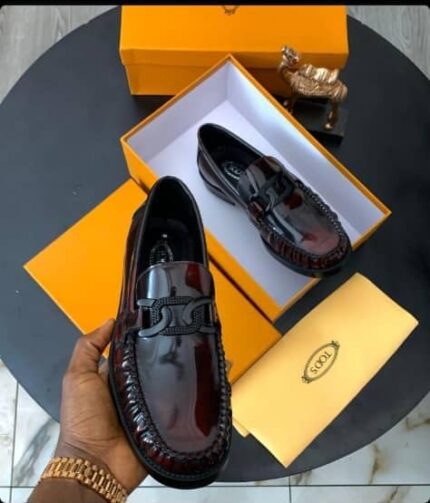 Men’s Patent Leather Loafers – Black