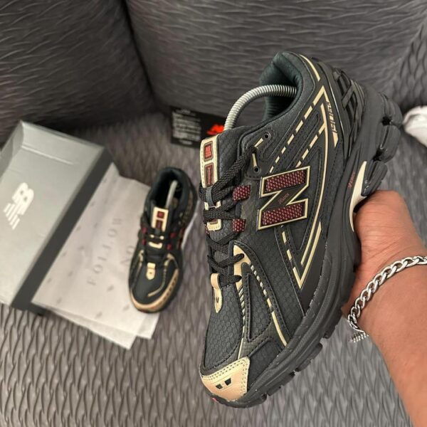 New Balance x Kith 1906R Sneakers – Black with Champagne & Bordeaux Accents