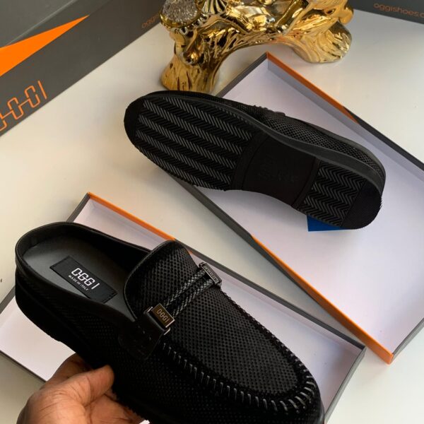 OGGI Men’s Leather Mule Loafers – Black