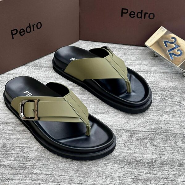 Pedro Sandals – Olive Green with Buckle Detail
