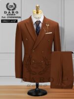 Daro Uomo Brown Double-Breasted Suit