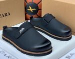 Zara Black Cross-Belt Half Shoes for Men