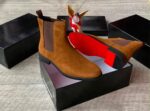 Christian Louboutin Men’s Tan Suede Chelsea Boots